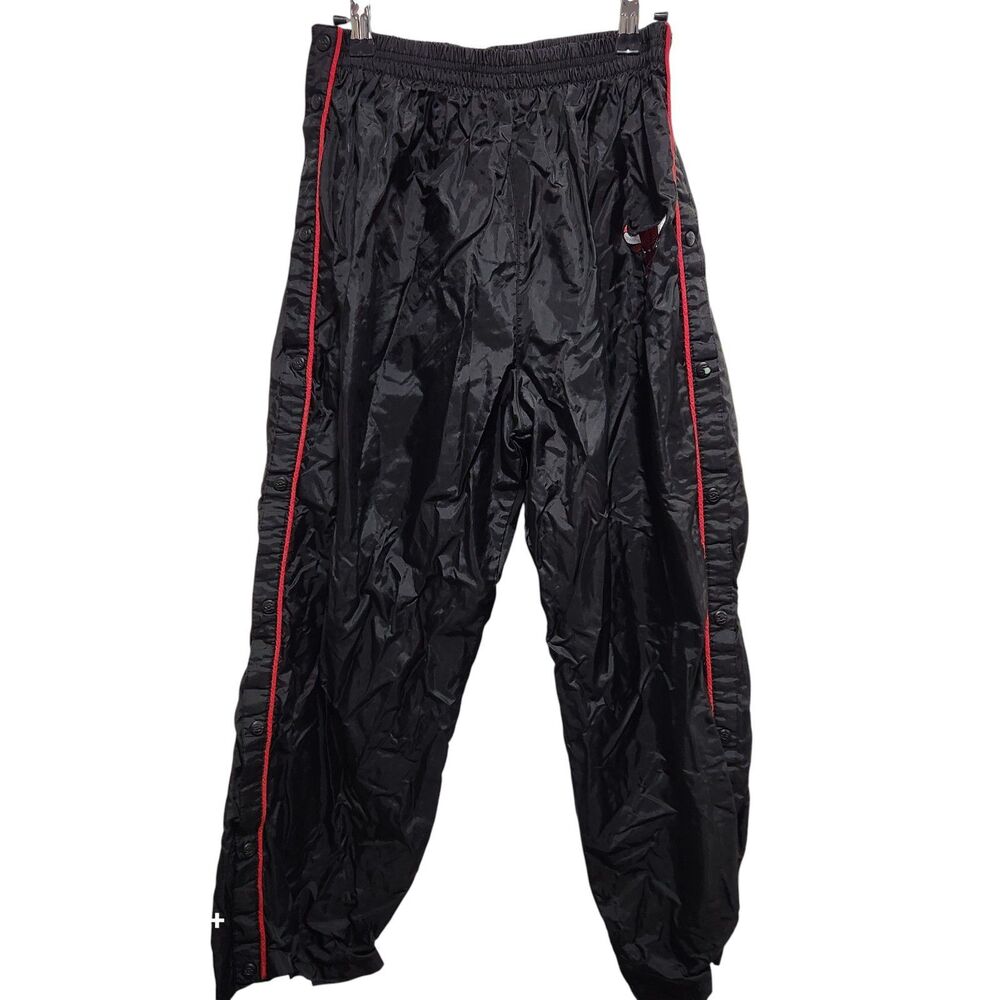 Starter Chicago Bulls Snap Pants Large Black NBA Vintage Warm Up Track